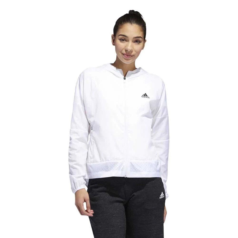 Adidas Sport 2 Street Wind Hoodie Jacket Women's Medium Full Zip Windbreaker